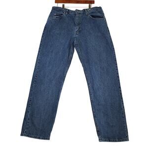 Wrangler Authentic Jeans Men's Dark Denim Size 36×32 Relaxed Fit